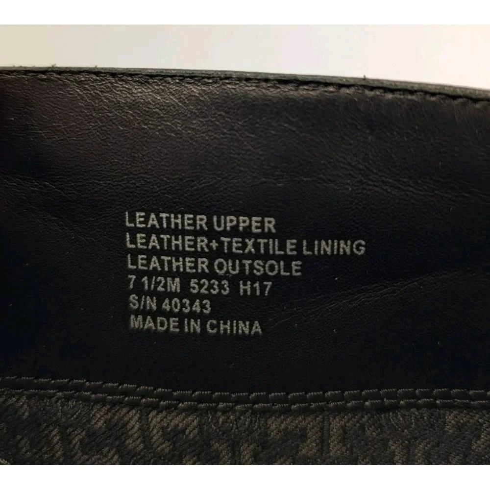 Tory Burch Womens Black Leather Riding Boots‎ Sz 7.5M Gold Logo Buckle Knee High